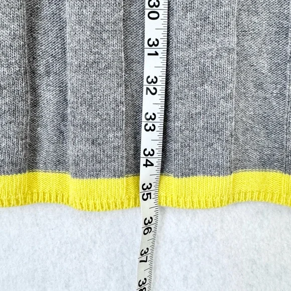Anthropologie Sweater Dress Womens Small Gray Yellow Rib Knit Bell Sleeves - Picture 13 of 13